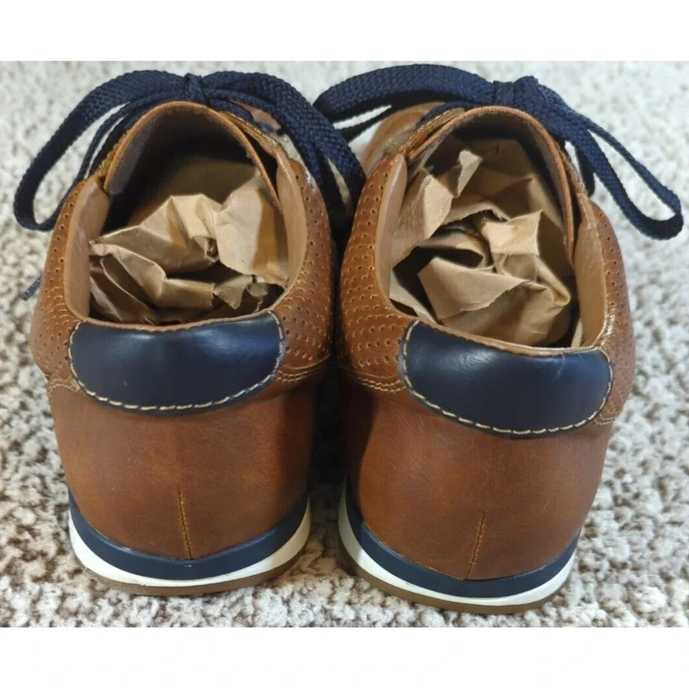 Rieker‎ Men's Brown Leather Almond Toe Lace-Up Loafer Size EU45 USA 11.5